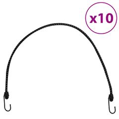 vidaXL Κορδόνια Ελαστικά Bungee με Γάντζο/Ανακλ. Ταινίες 10 τεμ 88 εκ.