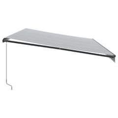 vidaXL Τέντα Πτυσσόμενη Χειροκίνητη με LED Ανθρακί / Λευκή 600x350 εκ.-thumb-4