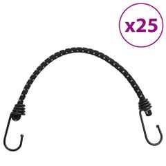 vidaXL Κορδόνια Ελαστικά Bungee με Γάντζο/Ανακλ. Ταινίες 25 τεμ 46 εκ.