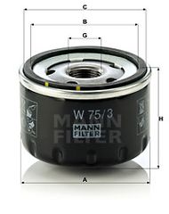 Φίλτρο λαδιού MANN-FILTER W753 Alfa Romeo 156 1900cc JTD 136ps 2002-2004 (0021751070,0640066,1000231412,1052175136,1072175107)