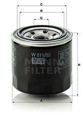 Φίλτρο λαδιού MANN-FILTER W81180 Hyundai Accent HatchBack 1400cc GL 97ps 2005-2010 (00014145,0166501001,05740004,09225017,0RF0323802)