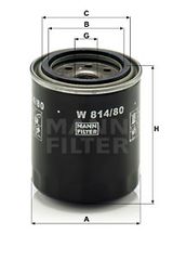 Φίλτρο λαδιού MANN-FILTER W81480 Hyundai H100 Bus 2400cc 114ps 1997-2000 (121433,12408535111,12445035100,12445035110,12455035100)