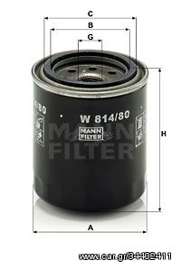 Φίλτρο λαδιού MANN-FILTER W81480 Rover 400 Tourer 1600cc 122ps 1994-1998 (121433,12408535111,12445035100,12445035110,12455035100)