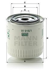 Φίλτρο λαδιού MANN-FILTER W9161 Ford Escort 2000cc RS 4x5 150ps 1995-1998 (0003897991,0003936569,0003936870,0005940898,0HM6716BA)