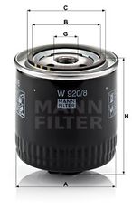 Φίλτρο λαδιού MANN-FILTER W9208 Volkswagen Polo 1700cc SDI 60ps 1999-2001 (030115561C)