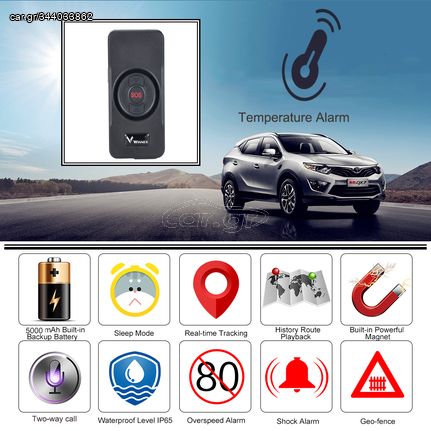 TKSTAR TKS2 GPS Tracker Temperature Detection, Multiple SOS Alarms MOTO,CAR