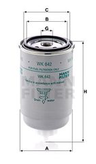 Φίλτρο καυσίμου MANN-FILTER WK842 Fiat Ducato 2500cc TD 95ps 1990-1994 (0001809390,0009831617,0013029240,0013029241,01174482)