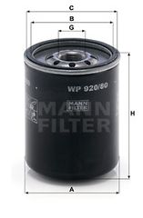 Φίλτρο λαδιού MANN-FILTER WP92080 Opel Frontera A Sport 2800cc TD 113ps 1995-1996 (006000789B91,1560187305000,1560187308,1560187309,1560A87305)