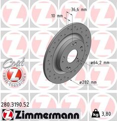 ZIMMERMANN ΔΙΣ/ΚΕΣ ΤΡΥΠΗΤΕΣ SPORT HONDA ZIMMERMANN 280.3190.52