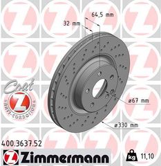 ZIMMERMANN ΔΙΣ/ΚΕΣ ΤΡΥΠΗΤΕΣ SPORT MERCEDES ZIMMERMANN 400.3637.52