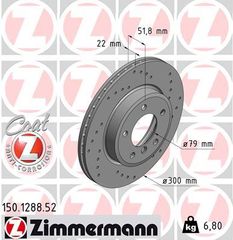 ZIMMERMANN ΔΙΣ/ΚΕΣ ΤΡΥΠΗΤΕΣ SPORT  BMW ZIMMERMANN 150.1288.52