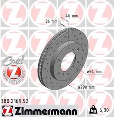 ZIMMERMANN ΔΙΣ/ΚΕΣ ΤΡΥΠΗΤΕΣ SPORT ZIMMERMANN 380.2169.52