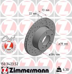 ZIMMERMANN ΔΙΣ/ΚΕΣ ΤΡΥΠΗΤΕΣ SPORT  BMW ZIMMERMANN 150.3423.52