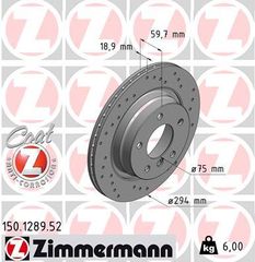 ZIMMERMANN ΔΙΣ/ΚΕΣ ΤΡΥΠΗΤΕΣ SPORT  BMW ZIMMERMANN 150.1289.52