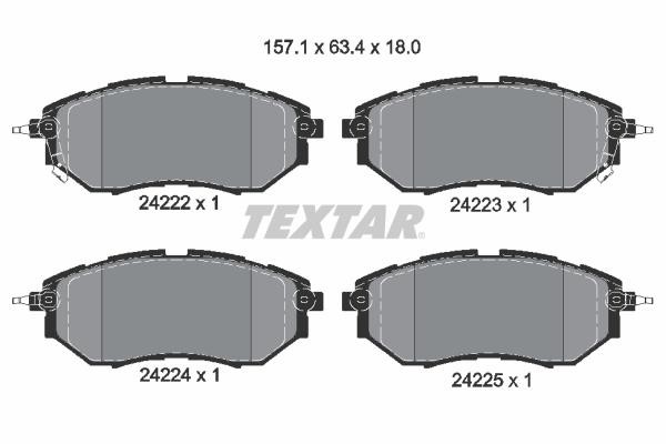 TEXTAR ΔΙΣΚΟΦΡΕΝΑ SUBARU (18.0 mm) TEXTAR 2422201