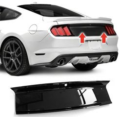 ΠΙΣΩ ΠΛΑΣΤΙΚΟ Car Rear Bumper Guard Plate Spoiler Wing for Ford Mustang 2015-2019 Trunk Lid Cover Black Tail Gate Decklid Panel Splitter Trim