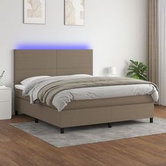 ΚΡΕΒΑΤΙ BOXSPRING ΜΕ ΣΤΡΩΜΑ & LED TAUPE 160X200 ΕΚ. ΥΦΑΣΜΑΤΙΝΟ 3134729