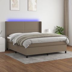 ΚΡΕΒΑΤΙ BOXSPRING ΜΕ ΣΤΡΩΜΑ & LED TAUPE 160X200 ΕΚ. ΥΦΑΣΜΑΤΙΝΟ 3138169