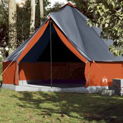 Σκηνή Κάμπινγκ Tipi 10 Ατόμων Αδιάβροχη Γκρι/Πορτοκαλί 94596