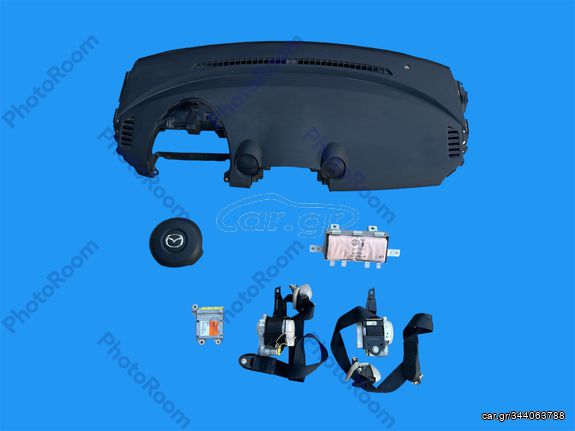 MAZDA 2 DE 2008-2014 ΜΕΤΑΧΕΙΡΙΣΜΕΝΑ ΑΝΤΑΛΛΑΚΤΙΚΑ ( set αερόσακων εμπρός με χειριστήρια στο τιμόνι οδηγού , συνοδηγού , ζώνες ασφαλείας , εγκέφαλος κατάλληλο για μαύρο χρώματος ταμπλό )