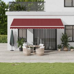 vidaXL Τέντα Πτυσσόμενη Χειροκίνητη Μπορντό 500x350 εκ.