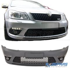 Προφυλακτήρας εμπρός SKODA Octavia 1Z (2004-2012) look VRS με LED φώτα ημέρας και προβολείς ομίχλης