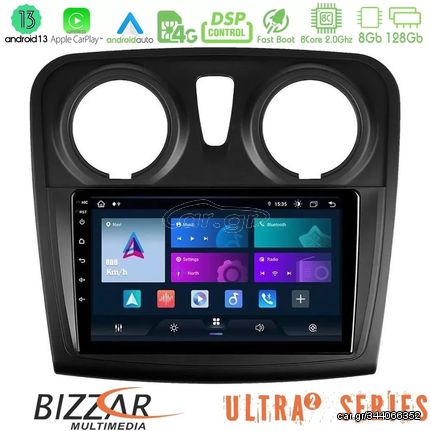 Bizzar Ultra Series Dacia Dokker 2014-2021 8core Android13 8+128GB Navigation Multimedia Tablet 9"