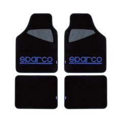 Μοκέτα Μαύρη με Μπλε logo 4τμχ Sparco