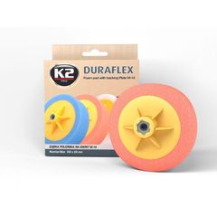 K2 DURAFLEX ΣΦΟΥΓΓΑΡΙ ΓΥΑΛΙΣΜΑΤΟΣ ΠΟΡΤΟΚΑΛΙ ΜΕΣΑΙΟ 150MM ΜΕ ΣΠΕΙΡΩΜΑ M14