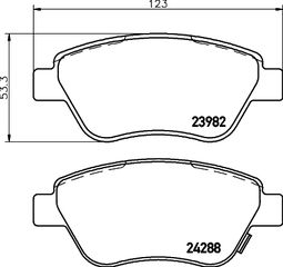 Σετ τακάκια, δισκόφρενα PAGID T1647 Fiat Doblo Van 1900cc JTD 100ps 2001- (1605226,1605258,1605353,1605357,1605359)