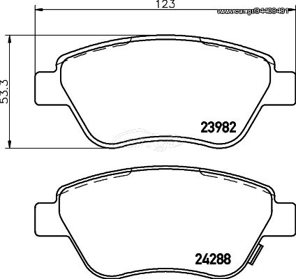 Σετ τακάκια, δισκόφρενα PAGID T1647 Fiat Doblo Van 1900cc JTD 100ps 2001- (1605226,1605258,1605353,1605357,1605359)