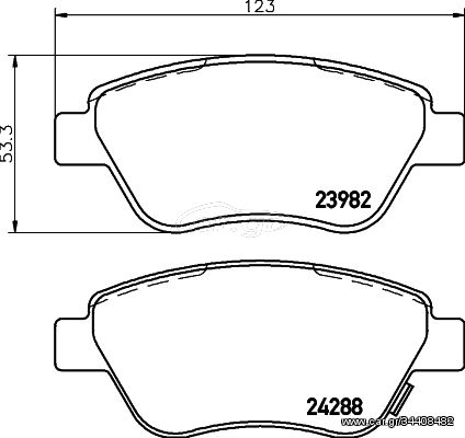 Σετ τακάκια, δισκόφρενα PAGID T1647 Fiat Doblo Van 1900cc JTD 105ps 2003- (1605226,1605258,1605353,1605357,1605359)