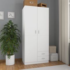 Ντουλάπα Λευκή 80 x 52 x 180 εκ. από Επεξ. Ξύλο 800639