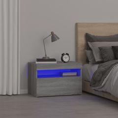 Κομοδίνα με LED Γκρι Sonoma 60 x 35 x 40 εκ. 3152828