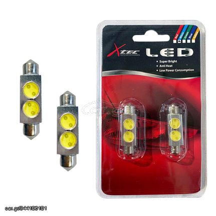 Λάμπες Led C5W SV8.5-8 41mm 12volt 2 HP-SMD 6000k X-Tec 2 Τεμάχια