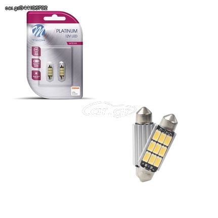 Λάμπες Led Σωληνωτές 41mm 9 Leds 12volt  Λευκό Φως M-Tech LB816W 2 Τεμάχια