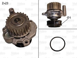 Αντλία νερού VALEO 506532 Audi A4 8D2 1800ccTurbo150ps 1995-2000 (06A121011C,06A121011E,06A121011EX,06A121011F,06A121011FX)