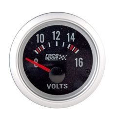 Βολτόμετρο Race Sport Μαύρο 52mm 12 Volt BLCK484