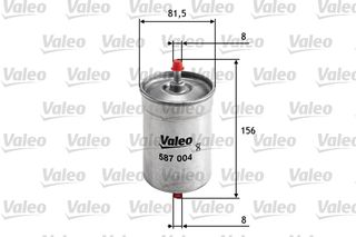 Φίλτρο καυσίμου VALEO 587004 Alfa Romeo 164 2000cc Twin Spark 143ps 1987-1992 (0004442559,0024772601,0024772701,0024772801,0060523432)