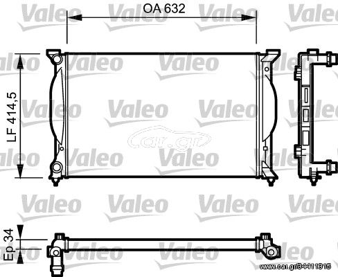 Ψυγείο, ψύξη κινητήρα VALEO 732963 Audi A4 8E2 2000cc FSI 150ps 2002-2004 (8E0121251,8E0121251A)