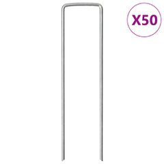 vidaXL Στηρίγματα Εδάφους Σχήμα U 50 τεμ. 15x3,5 εκ. Γαλβαν. Ατσάλι