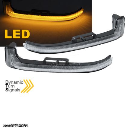 Φλας Καθρέπτη Για Peugeot 3008 16-20 & 21+, 5008 16+ / Citroen C5 Air Cross 18+ Dynamic Canbus Led Άσπρα 2 Τεμάχια