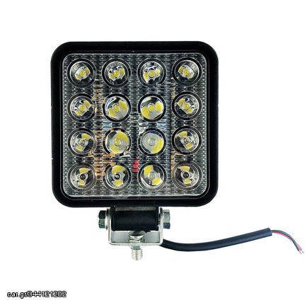 Προβολέας Εργασίας 16 Led Τετράγωνος 110mm x 110mm 48W Flat 10-80V 99089