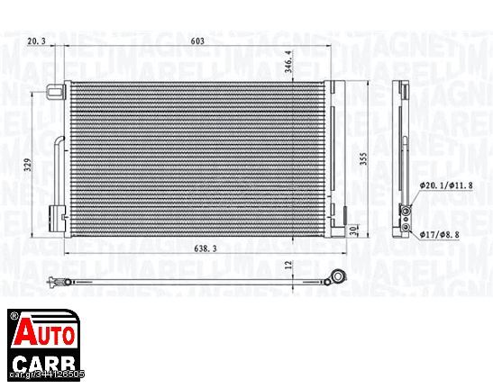 Συμπυκνωτης Συστ Κλιματισμου MAGNETI MARELLI 350203611000 για VAUXHALL CORSAVAN 2006-