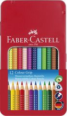 Faber-Castell - Coloured pencil Colour Grip tin of 12 (112413) / Toys