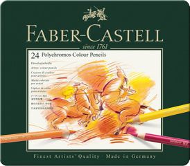 Faber-Castell - Polychromos colour pencil, tin of 24 (110024)