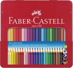 Faber-Castell - Coloured pencil Colour Grip tin of 24 (112423)