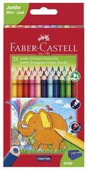 Faber-Castell - Jumbo Triangular colour pencils, wallet of 24 (116524) / Toys
