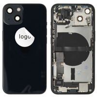 For iPhone/iPad (AP130024BPSP-B) Rear Cover (Pulled B) incl. small parts - Black, For iPhone 13