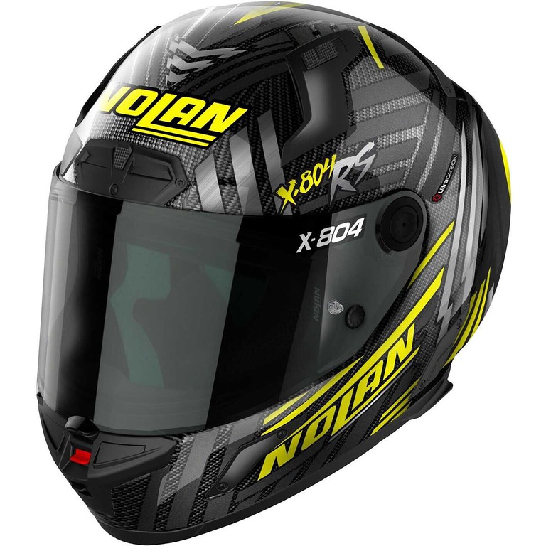 ΚΡΑΝΟΣ NOLAN X-804 RS ULTRA CARBON SPECTRE YELLOW - CHROME SILVER (19)